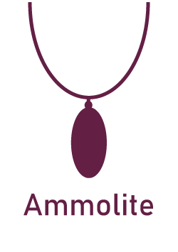 Icon of purple oval pendant made of ammolite
