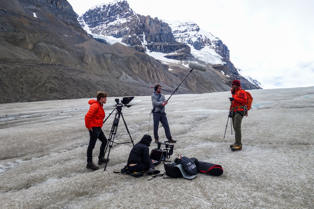 Matt Peter filming another ‘Tech Tip’ from the Columbia Ice Field in Jasper National Park, Alberta, Canada.