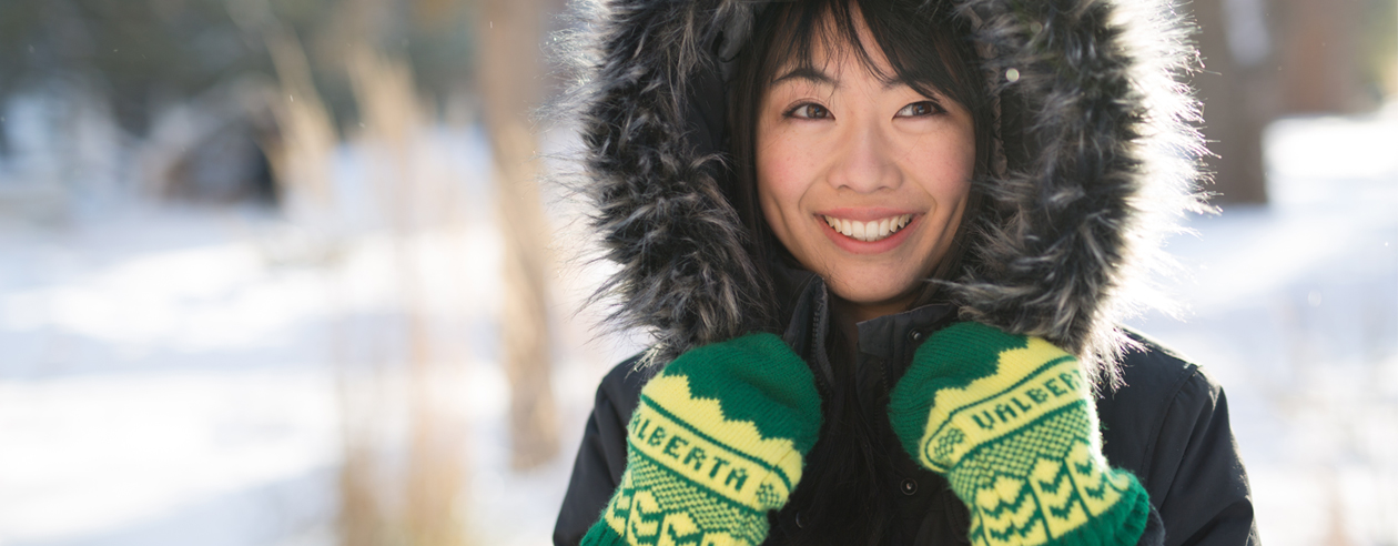 Megan Tsang wearing a winter jacket 