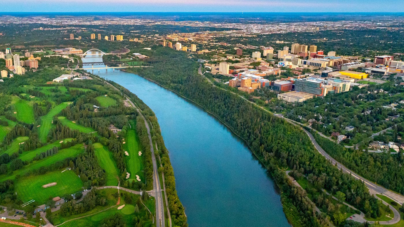 Edmonton's river valley and U of A campus