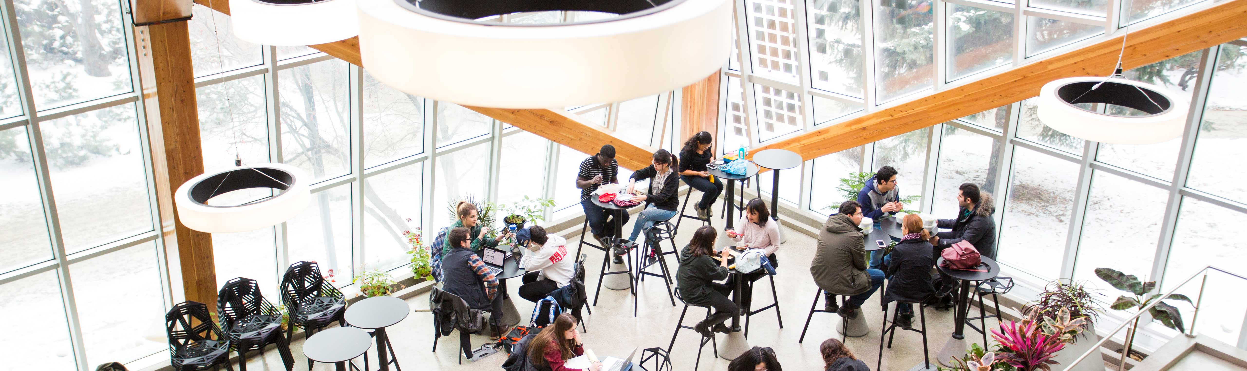 Students in the atrium