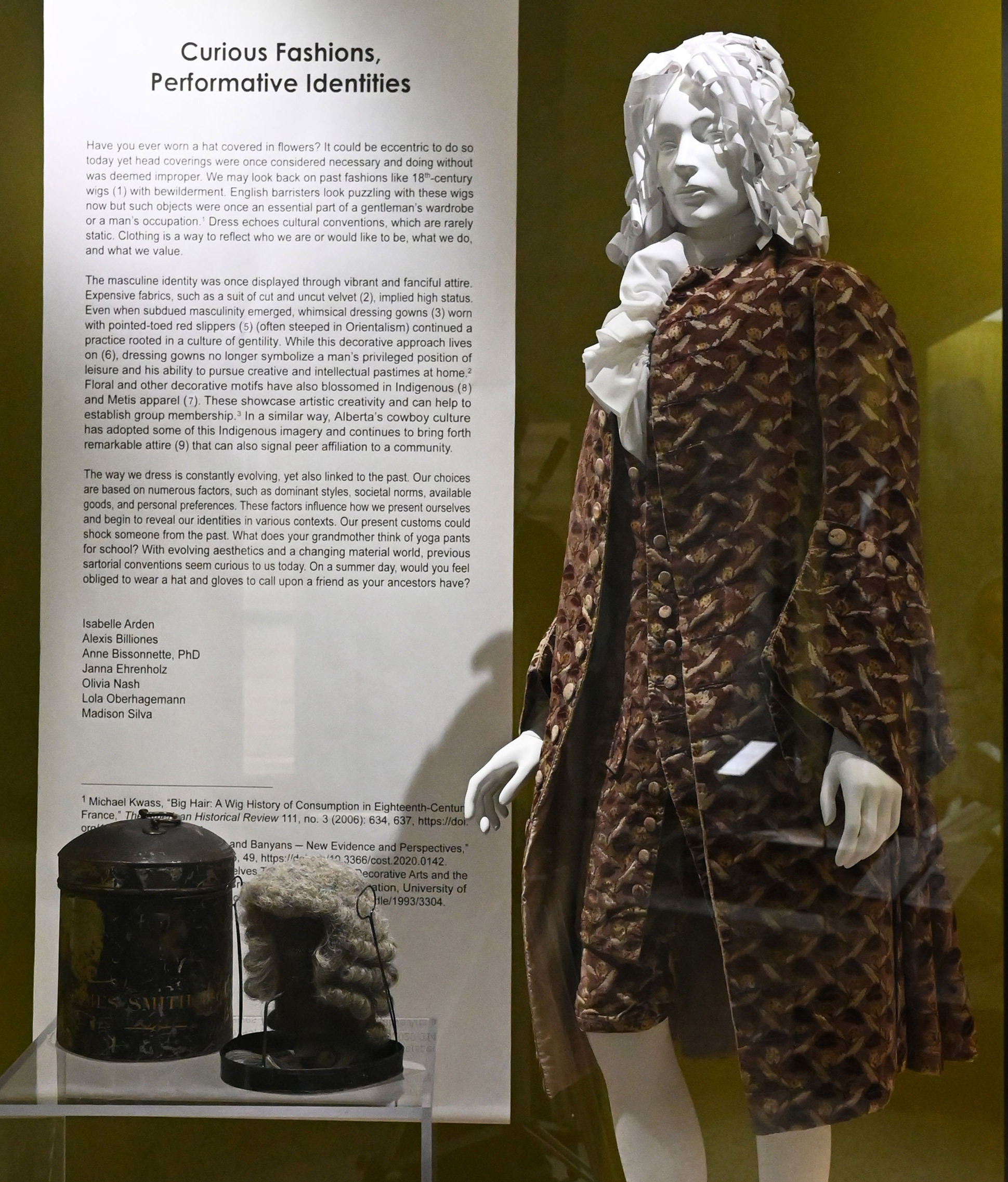 Three-piece suit pictured in the exhibition