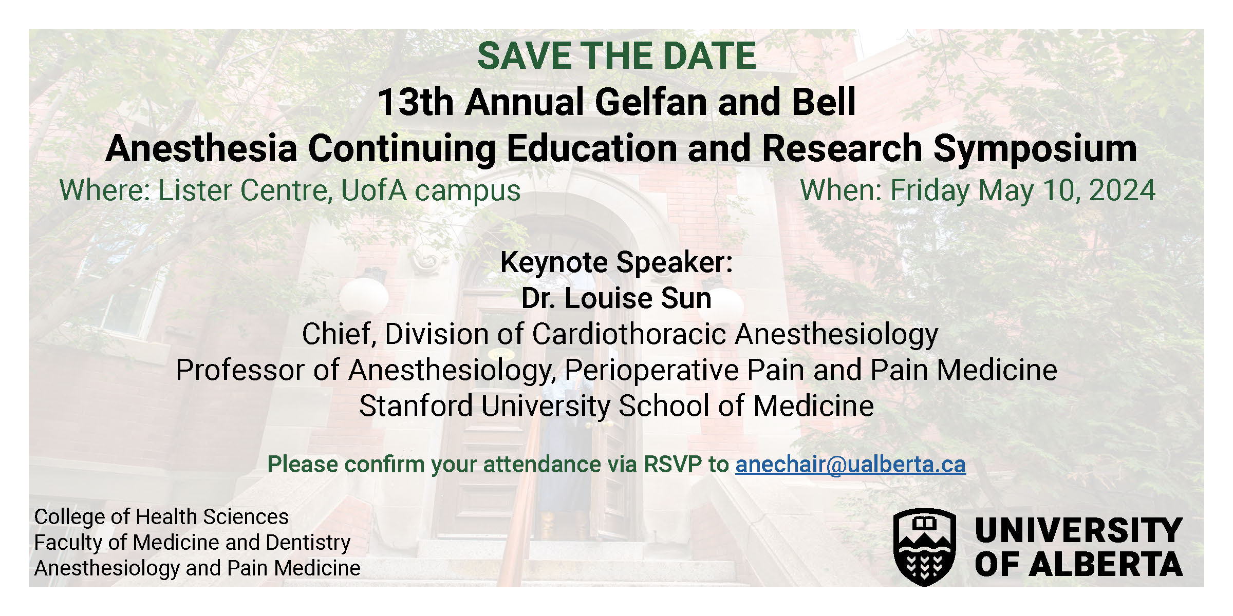 Research Day coming soon! Department of Anesthesiology & Pain Medicine