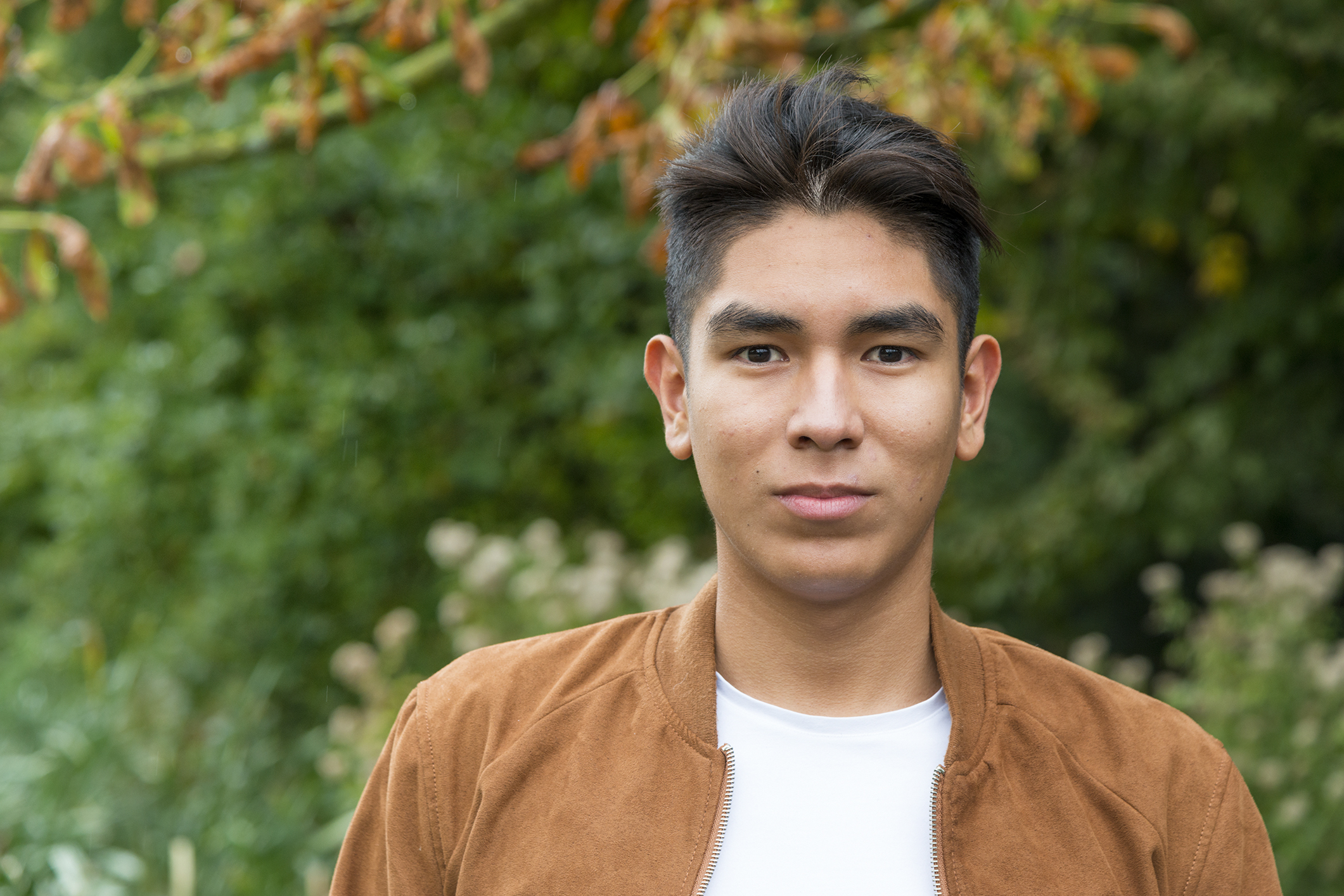 Young man looking at camera