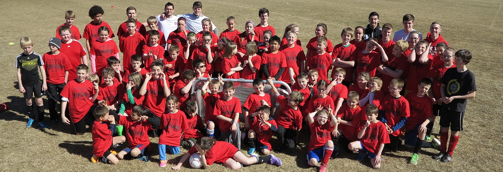 A photo of attendees of the Augustana Soccer Camp