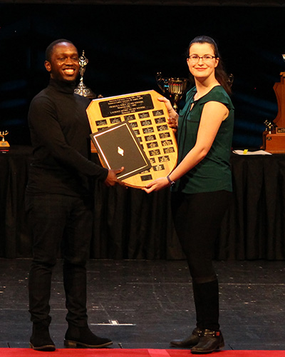 Augustana Leadership Award recipient, Robel Ng'ong'a, and student, Sarah Nagel.