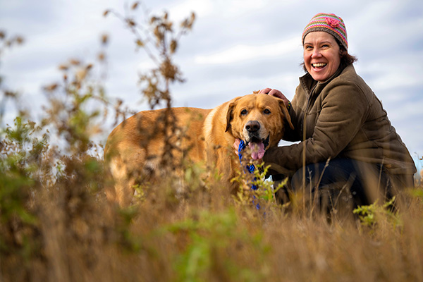 Photo of Ivy Schoepf and her dog