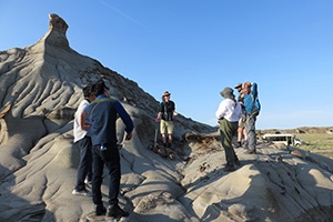 An interpretive tour in the badlands