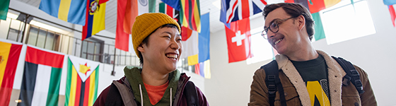 Students in Augustana's Faith and Life Lounge.