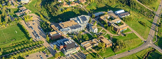 An aerial photo of Augustana Campus