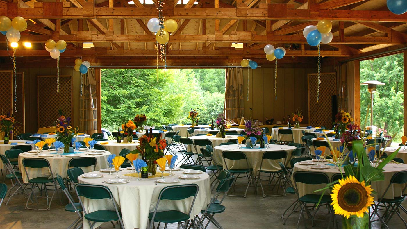 The Pine Pavilion set up for an event