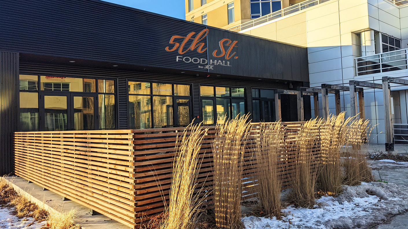 outside shot of the 5th street food hall