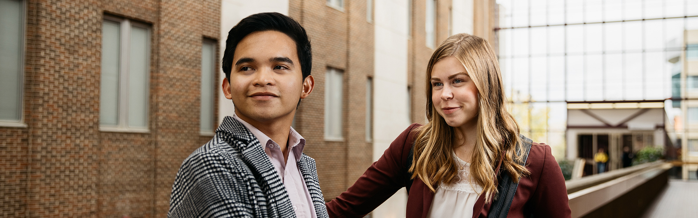 Bachelor of Commerce students in atrium