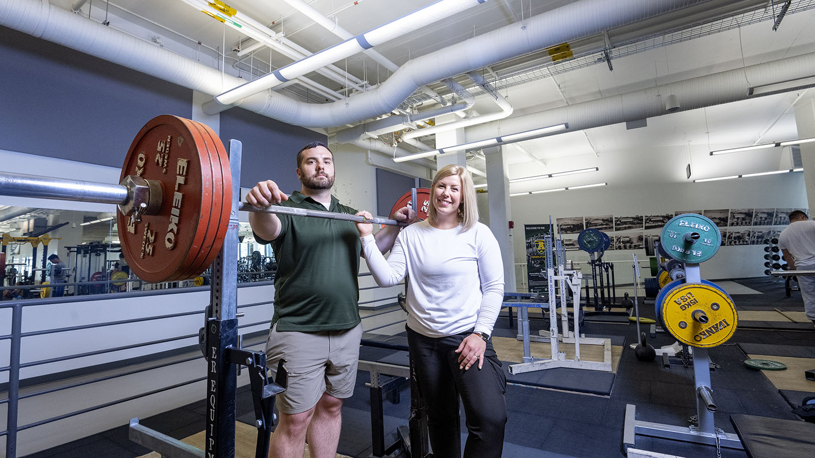 Shane and Dani Martin in the powerlifting area of the Hanson Fitness & Lifestyle Centre