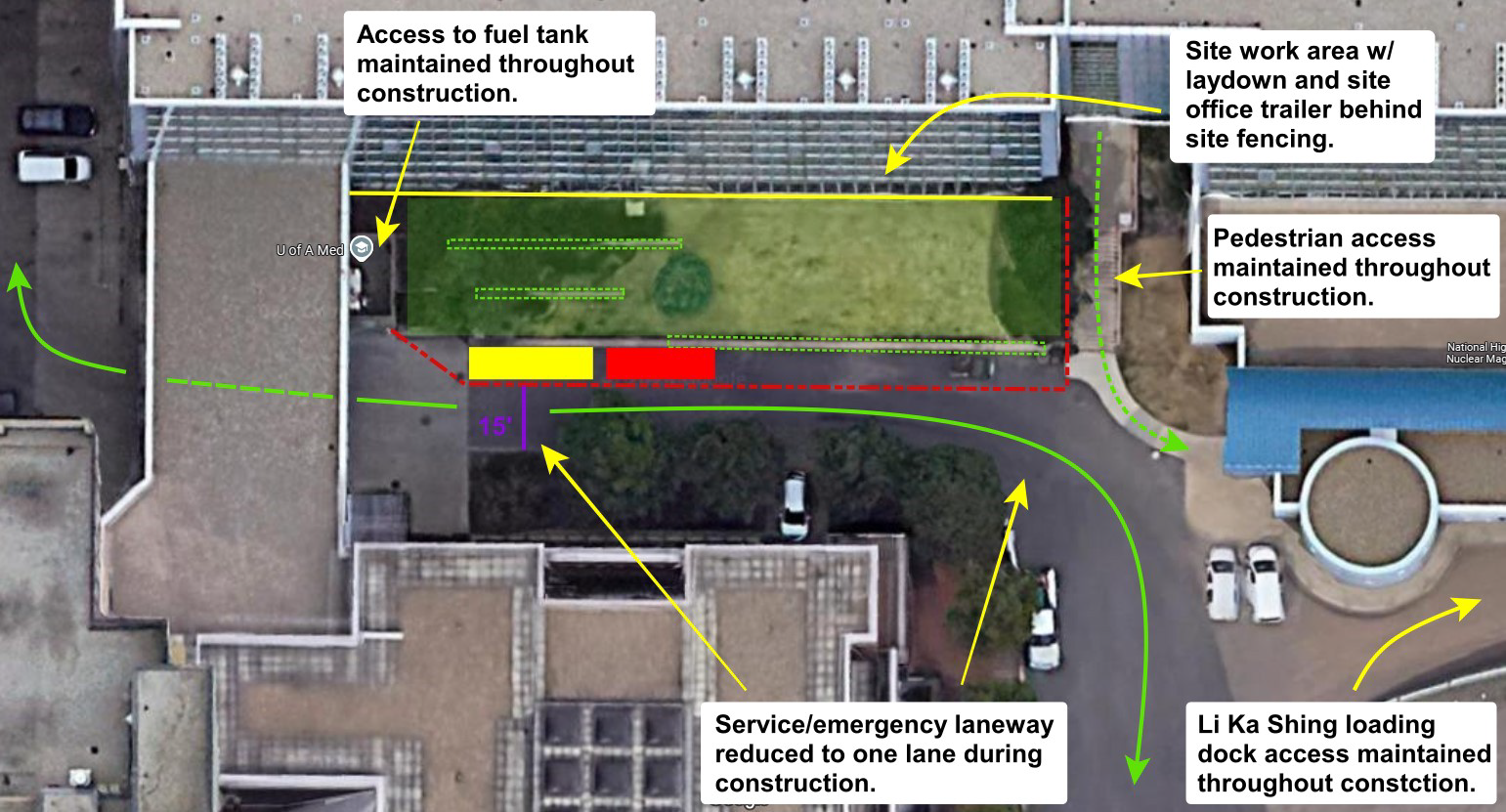  Aerial view of the construction area south of the Heritage Medical Research Centre.