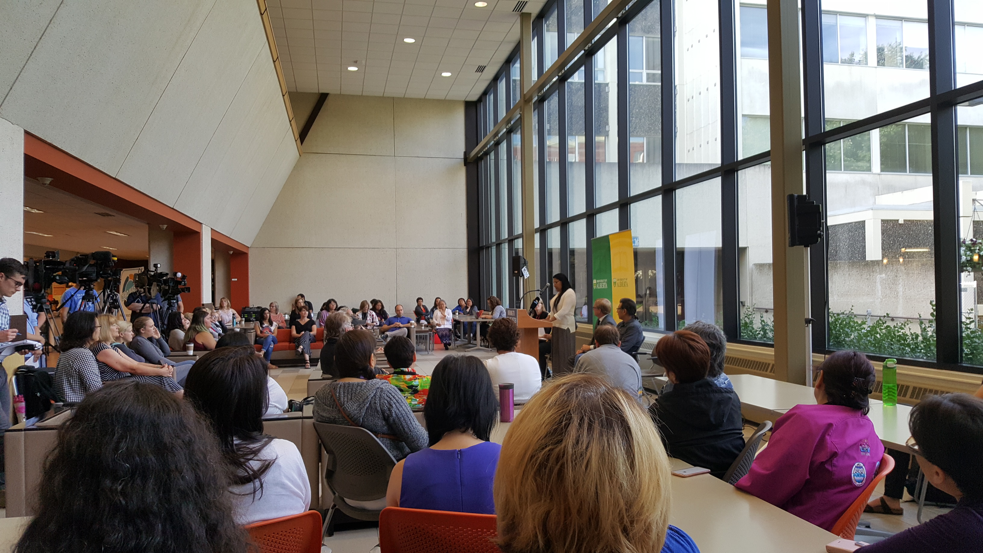 Gathering in the Education building