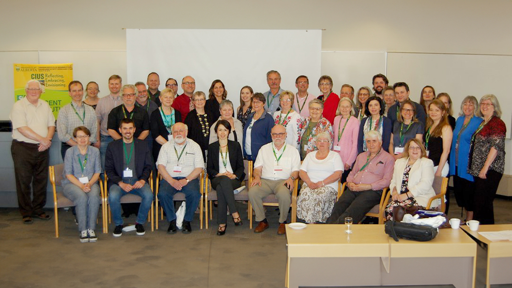 A group of people at the Kule Ukrainian Canadian Studies Centre