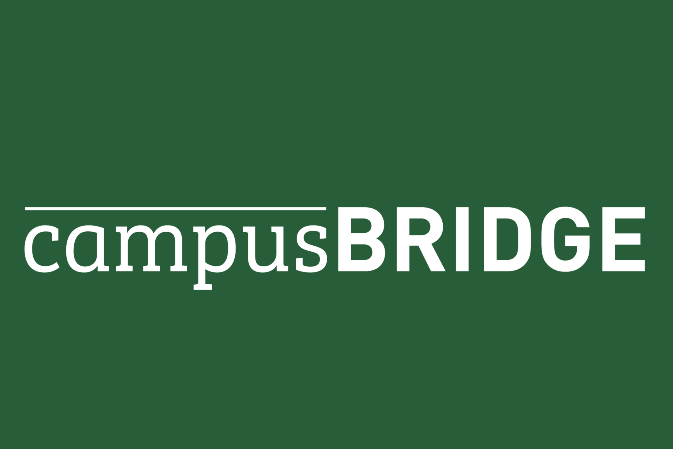 campusBRIDGE logo on green background.