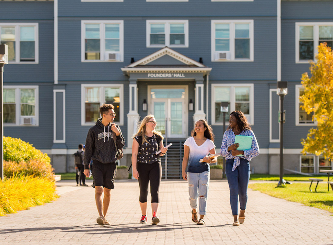 Students walking outside Augustana Campus