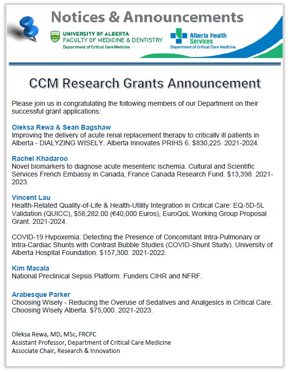 2021 Research Grants Announcement