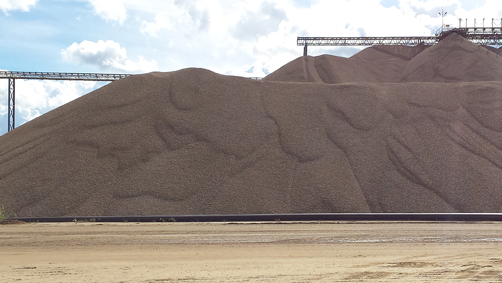 Sorted gravel in a pile