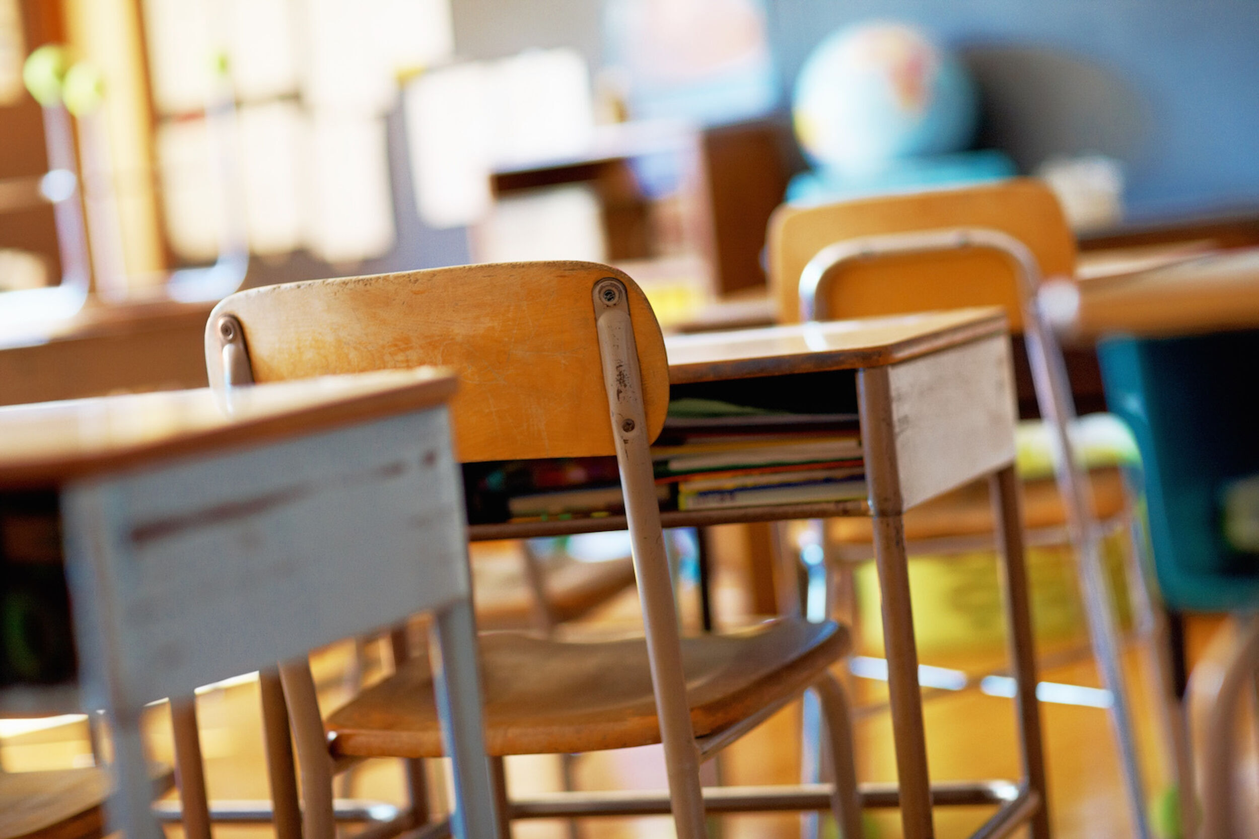 empty classroom desk