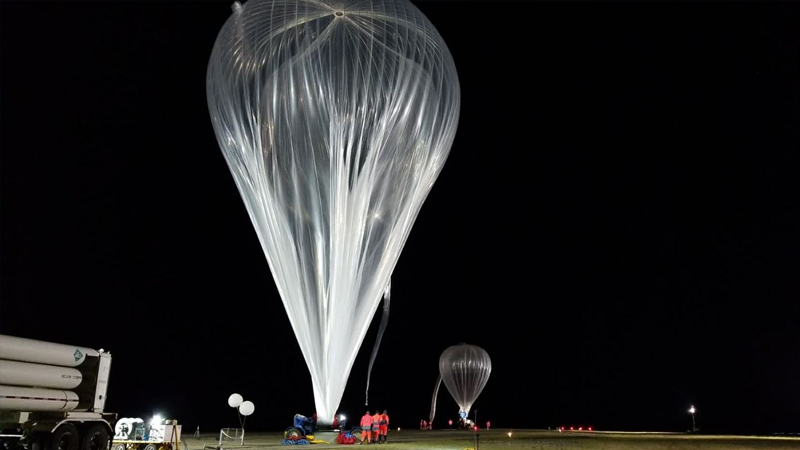 The fourth stratospheric balloon of the STRATOS Campaign, which carried the AlbertaSat payload. (Credit: Canadian Space Agency)