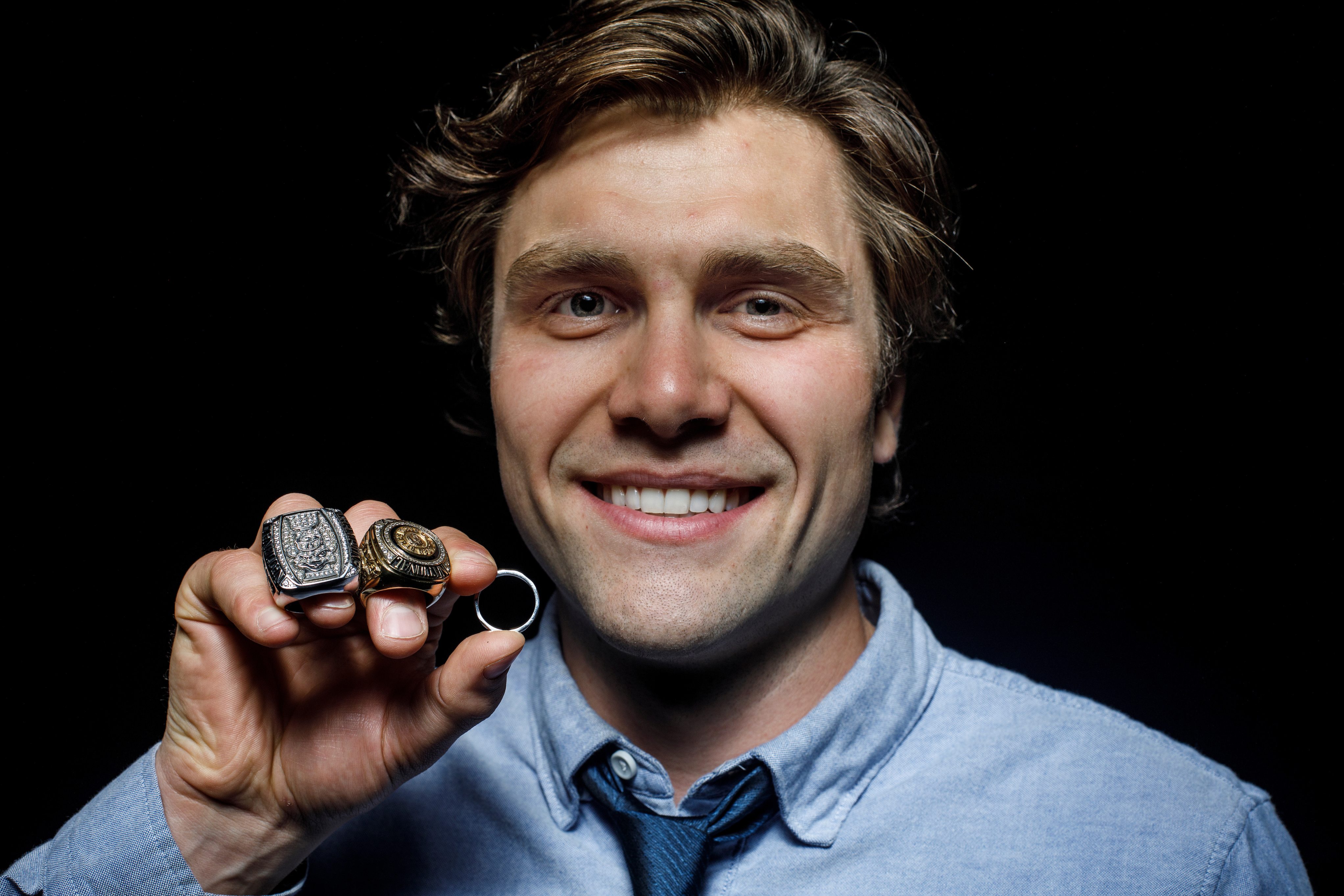 Riley Kiese studied environmental engineering and played hockey, graduating with two national championship rings and his engineering iron ring