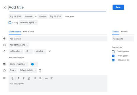 Room Booking Instructions Screenshot