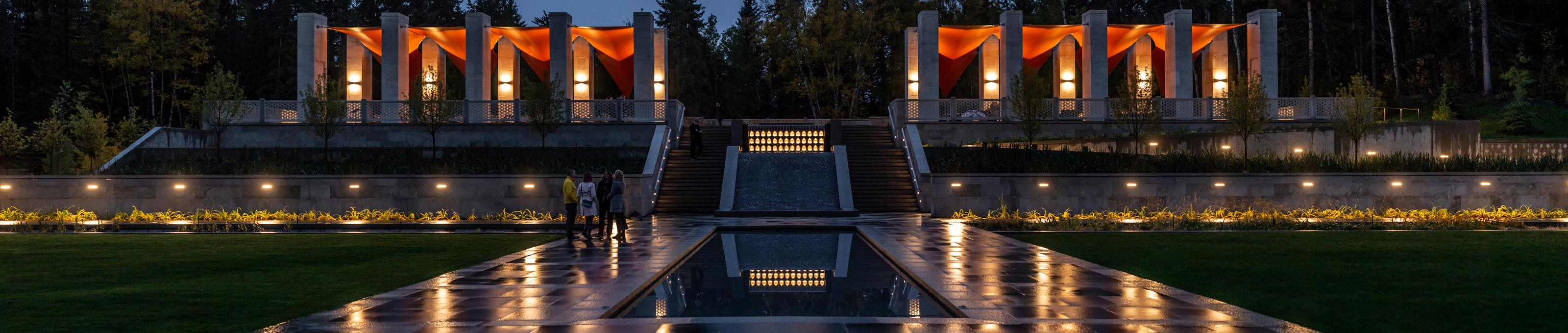 Aga Khan garden at night