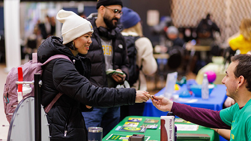 Student meeting campus support services