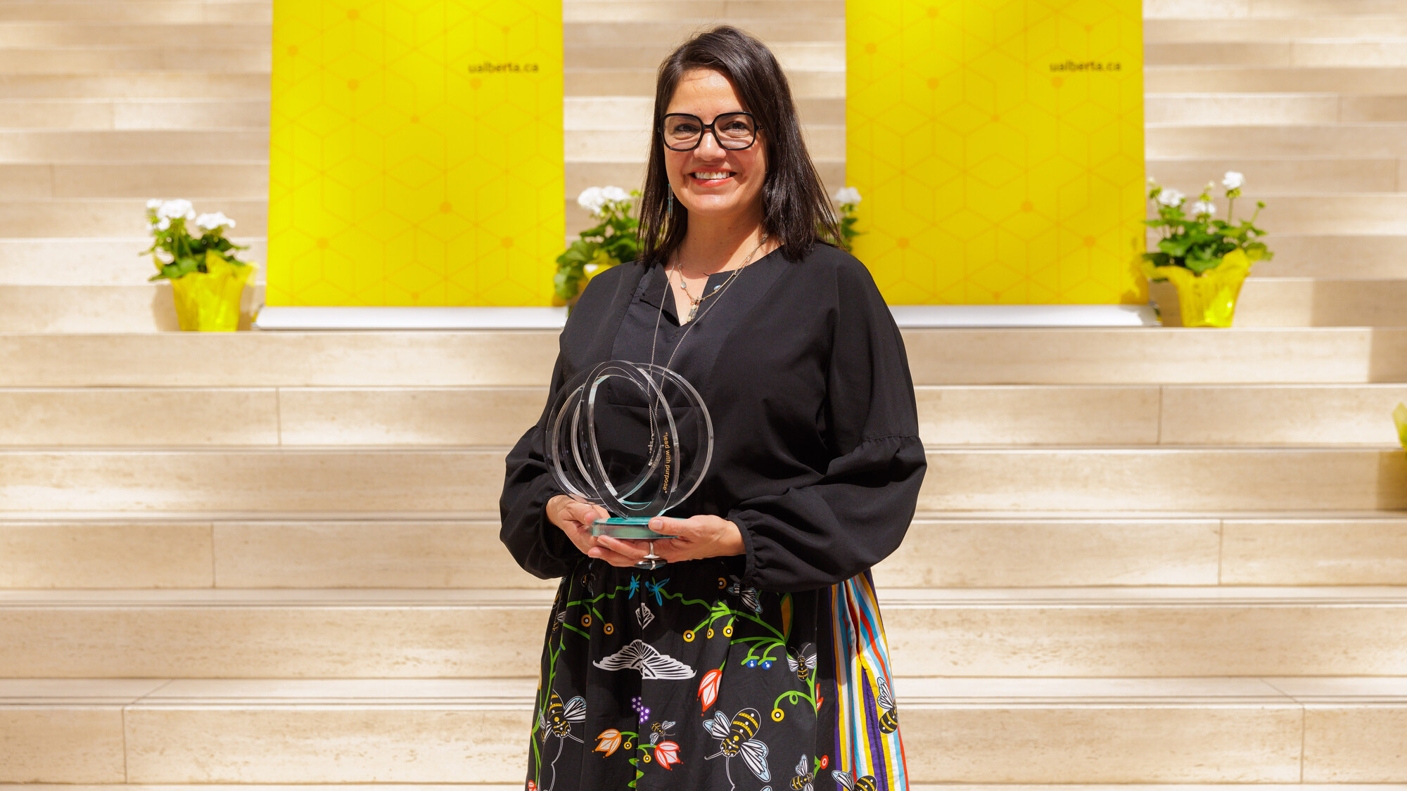 Lana Whiskeyjack with her award.