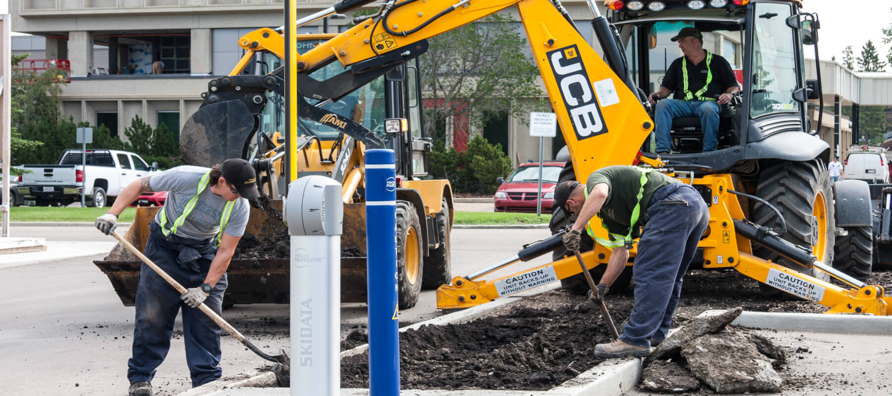 Construction workers working on streets