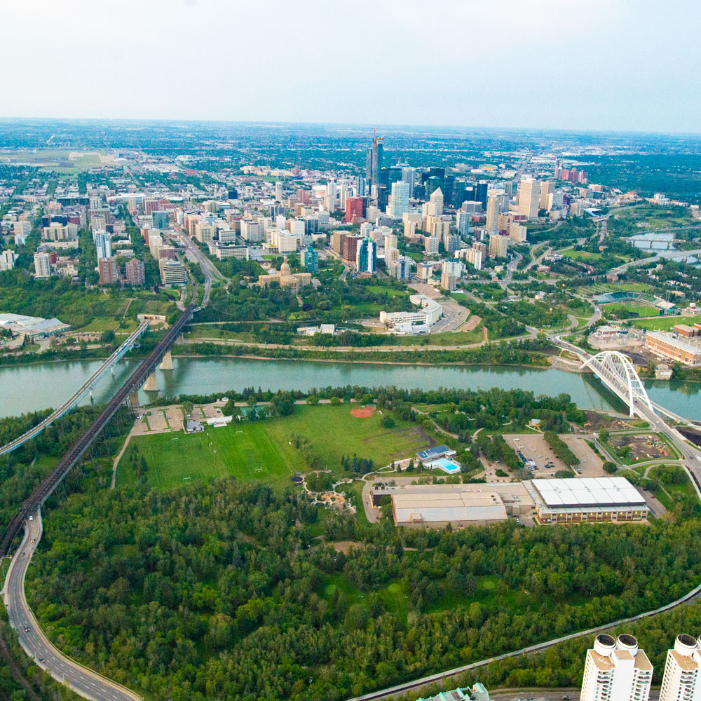 aerial shot of river