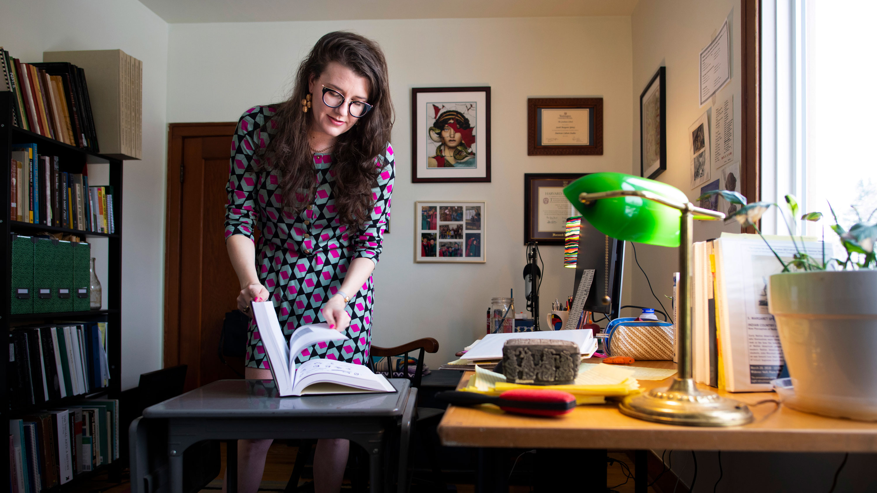 Maggie Spivey-Faulkner in her home office