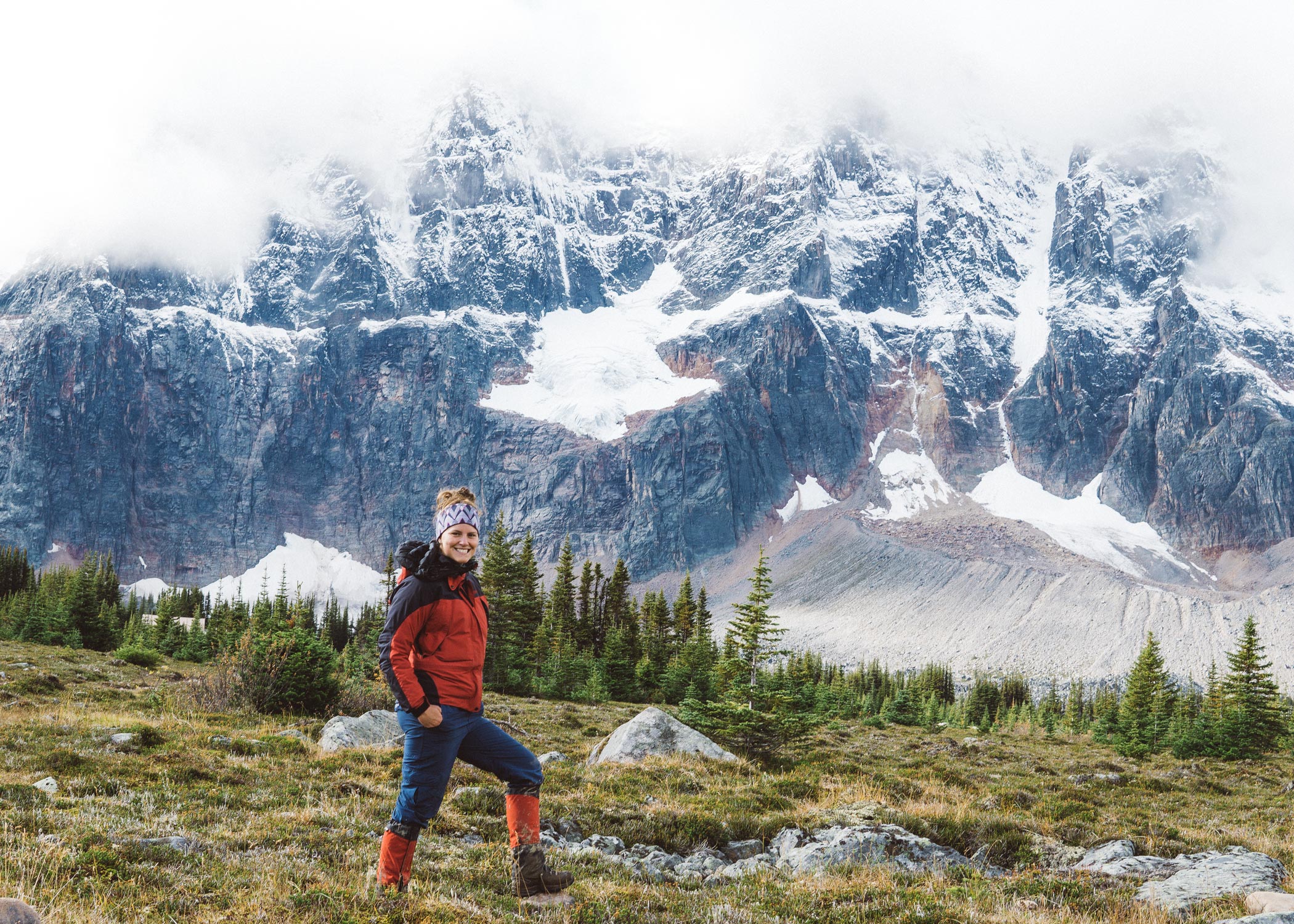 Kate Corrigan hiking in mountains