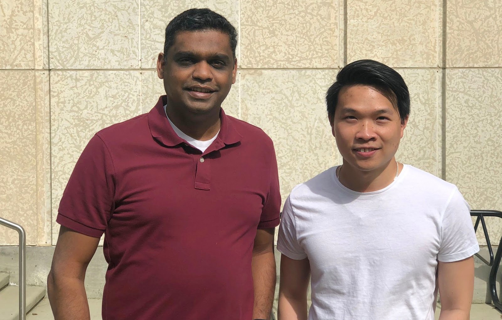 U of A engineering researcher Arvind Rajendran (left) with PhD student Tai Nguyen (Photo: Supplied)