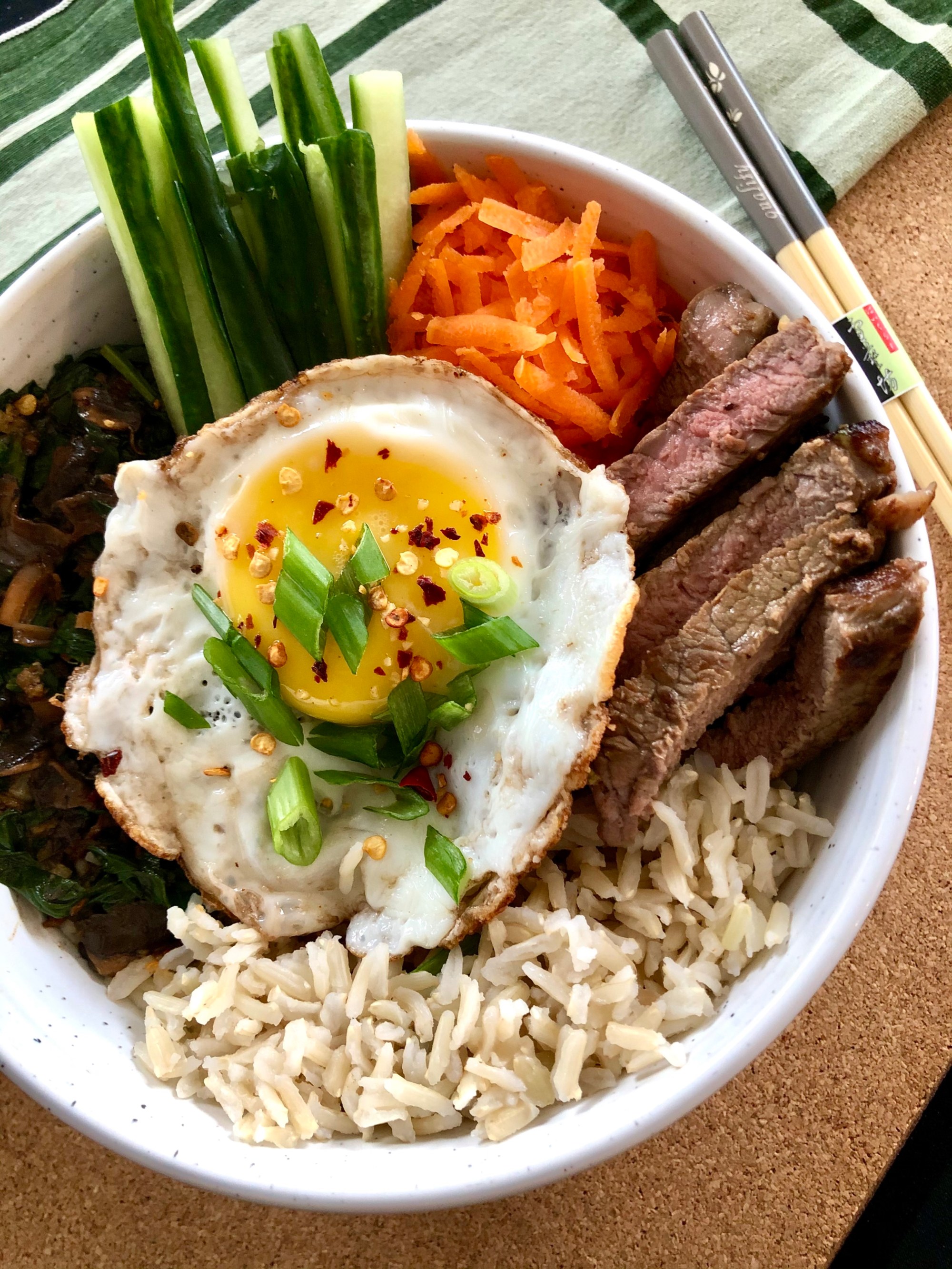 Steak rice bowl