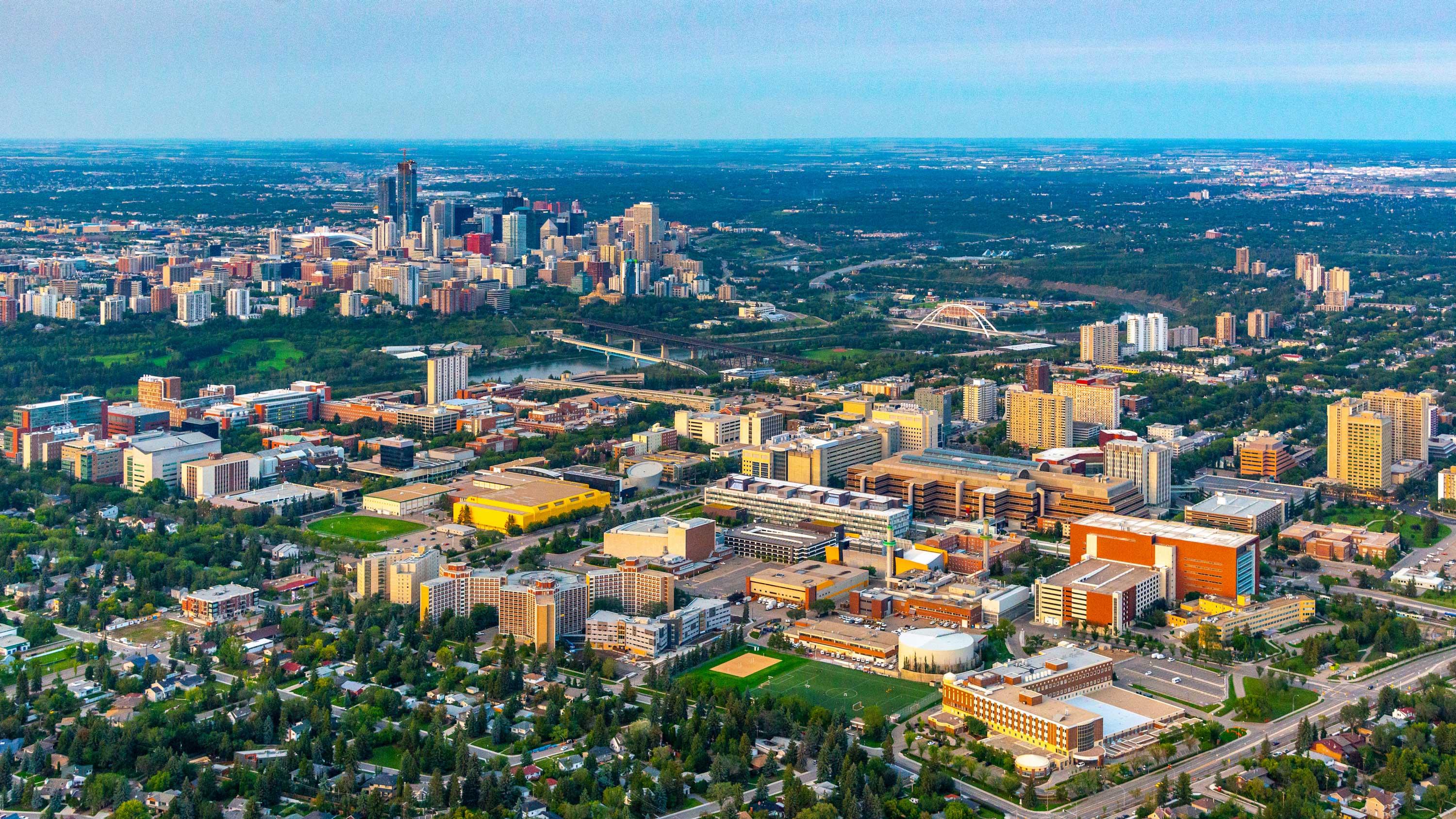 Aerial photo of the University of Alberta's North Campus. (Photo: Richard Siemens)