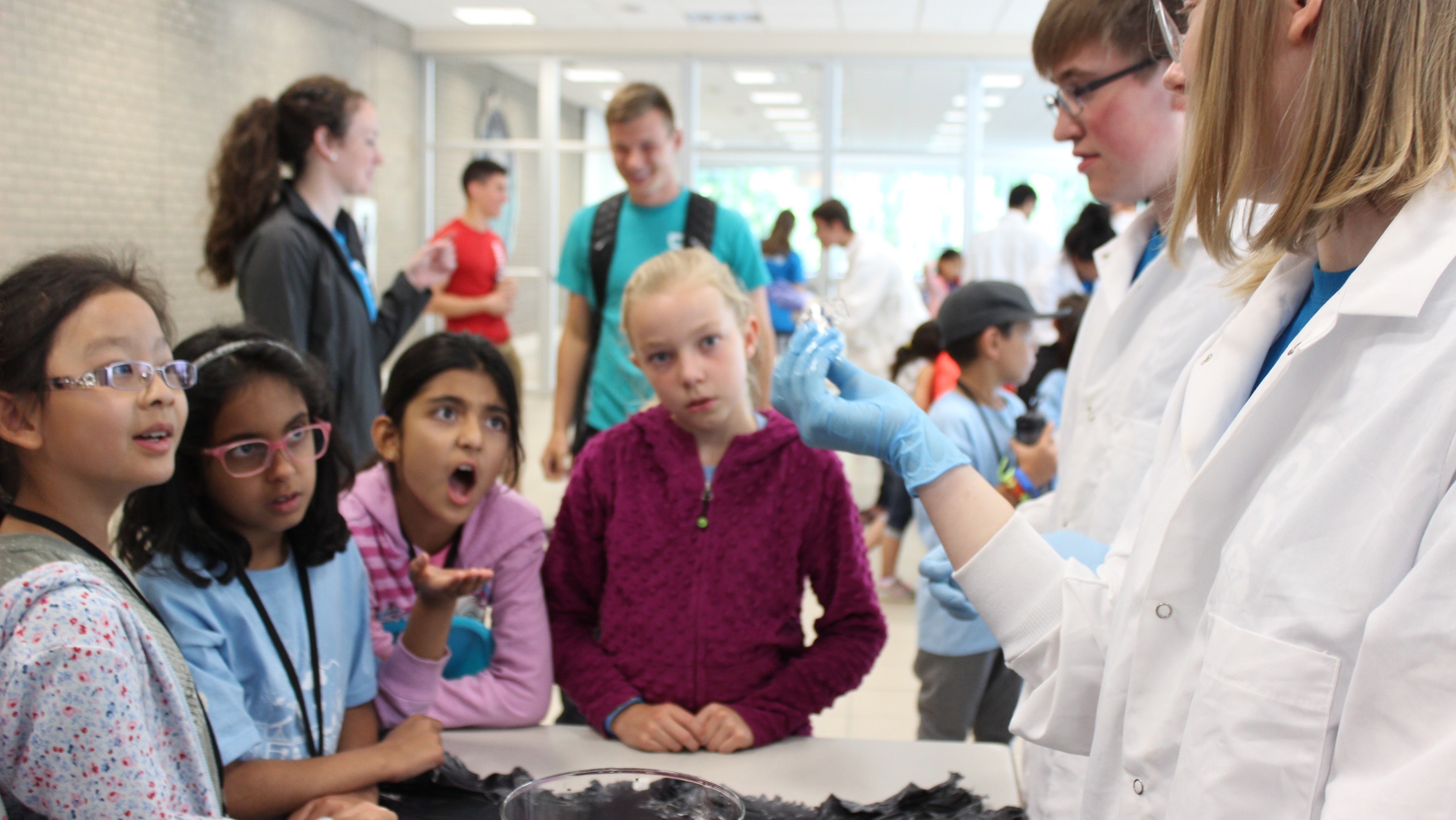 DiscoverE campers observe a demonstration.