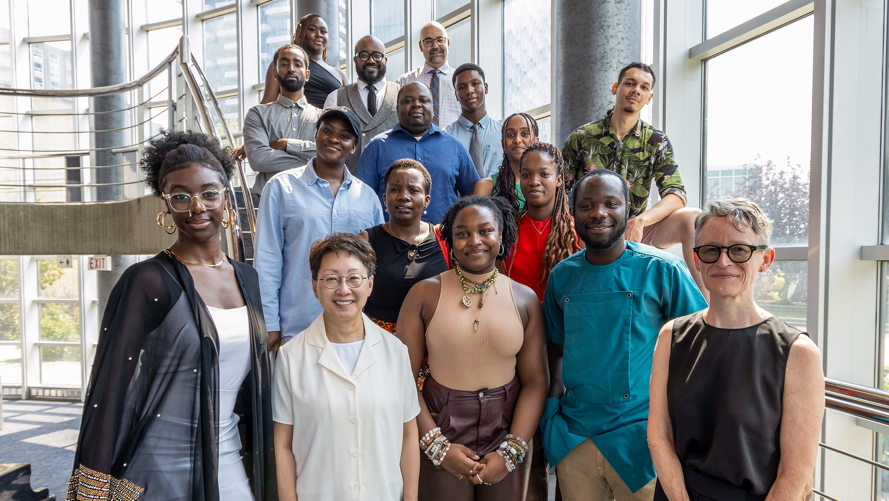 Facilitators and participants in the U of A’s new Black Youth for Social Innovation program gathered for a launch event over the summer. The program offers paid work-integrated learning experiences for Black students in their fields of interest. (Photo: Laura Sou)