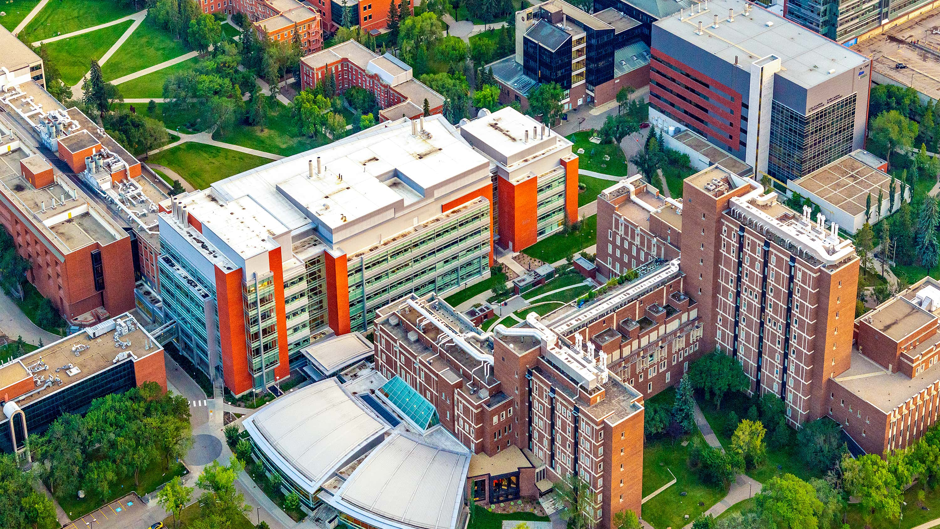 Aerial shot of University of Alberta North Campus. (Photo: Richard Siemens)