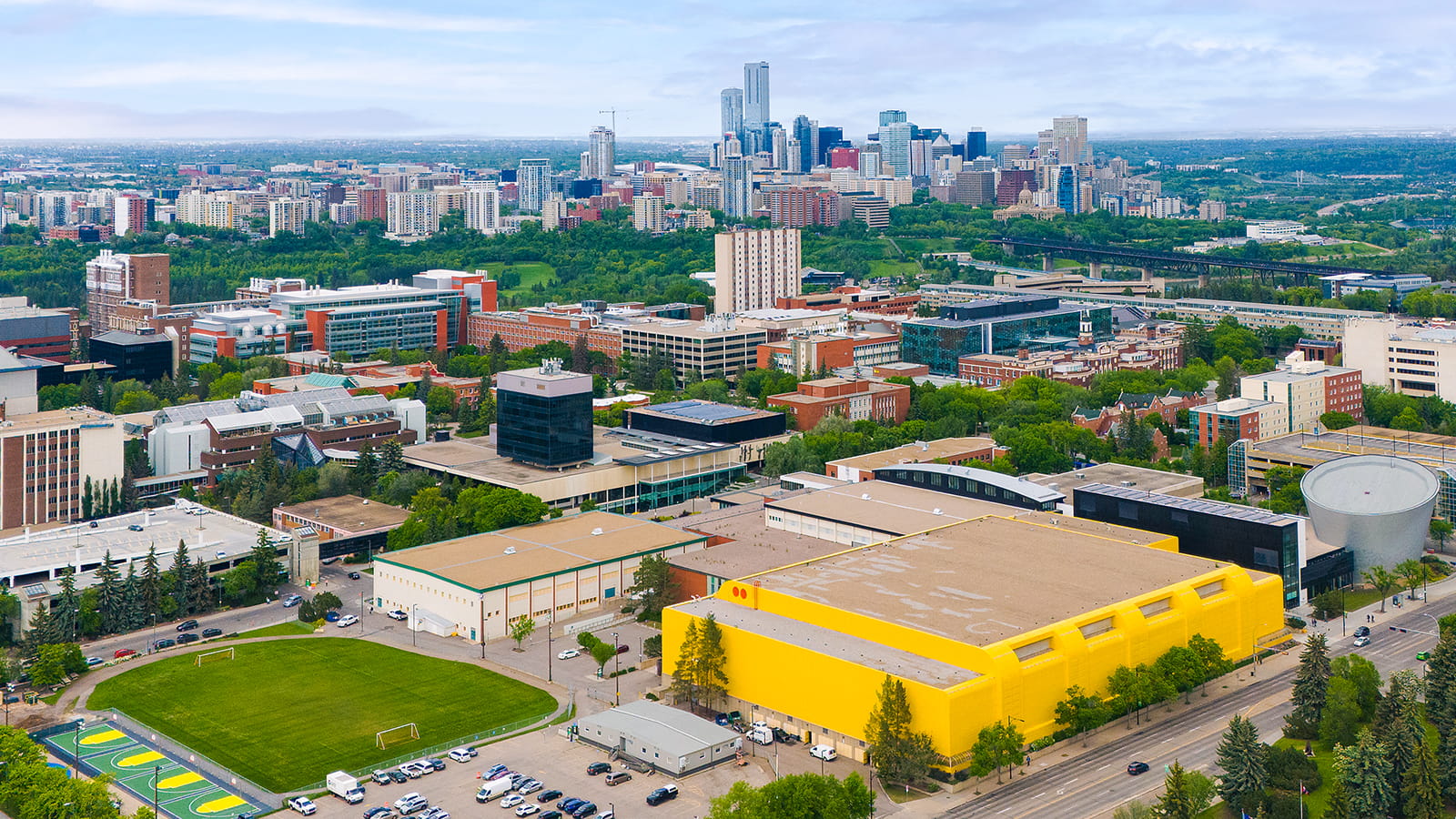 Aerial shot of University of Alberta North Campus. (Photo: Alex Pugliese)