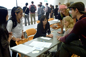 Students working together in a group