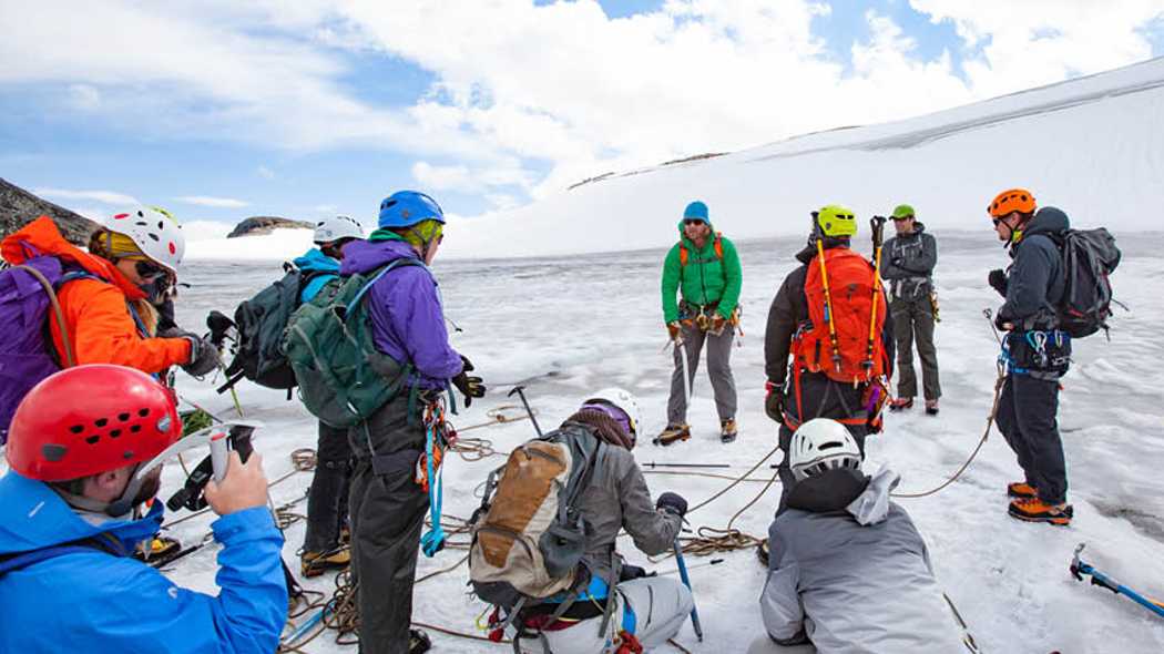 People in gear in the artic