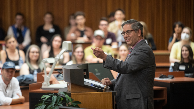 Vice-Dean James Muir addresses the students