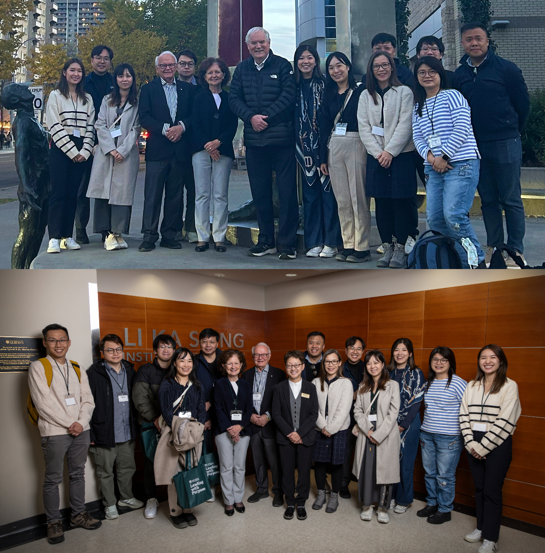 Pictured: Dr. Brenda Hemmelgarn, Dr. Verna Yiu, Dr. Lorne Tyrrell, Sir Michael Houghton with special guests Chobie Chan, Ryan Fung, Joey Tai, Fung Hing Lung, Kylie Lee, Fiona Leung, Ken Kwok, Cal Ngai, Stanley Wong, Tuit Tsz Ching, Steve Chan and Ramon Yuen.