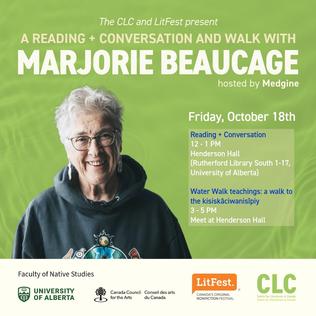 Poster for Marjorie Beaucage Events