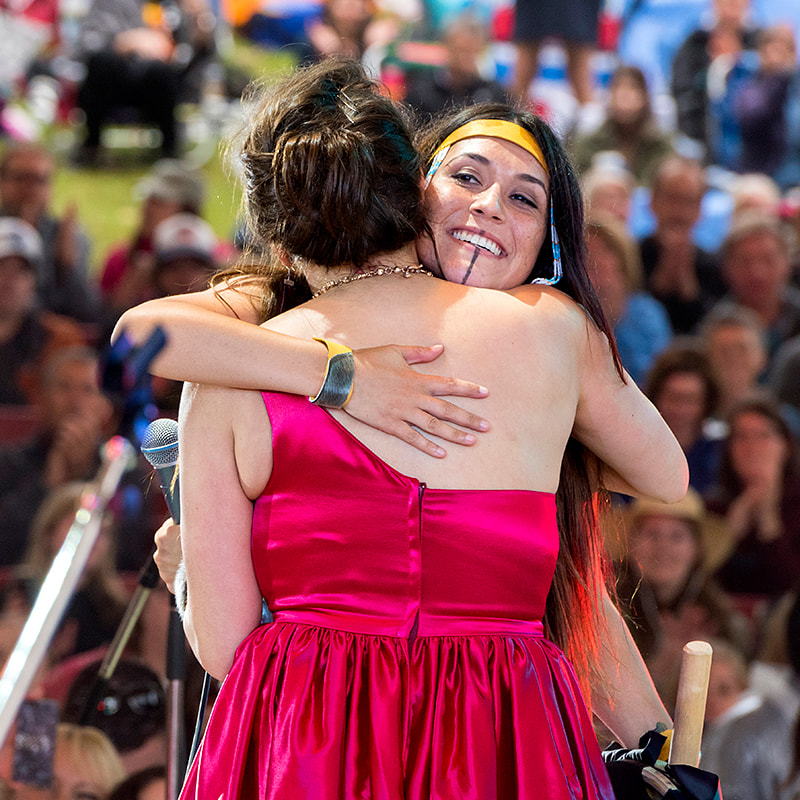 Throat singer Jenna Broomfield at a performance