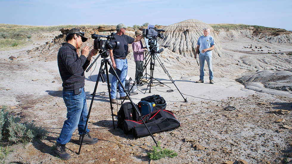 Behind the scenes in making of Dino101 - UAlberta crew filming on location